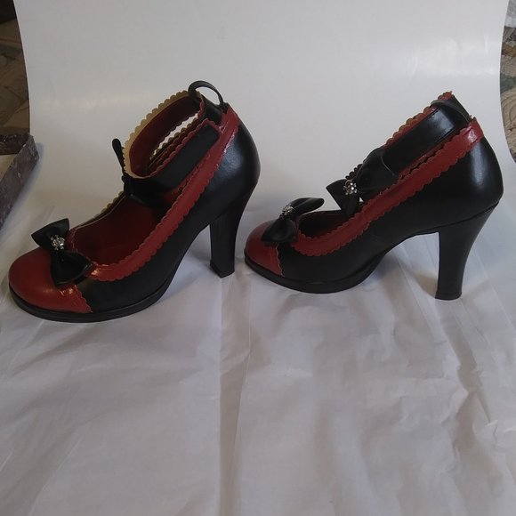 Demonia black burgundy Glam40  heels goth dark academia sexy vampiress size 7 - Picture 7 of 16